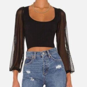 Free People Intimately Lost in Love Seamless Sheer Sleeve Top Size XS/S